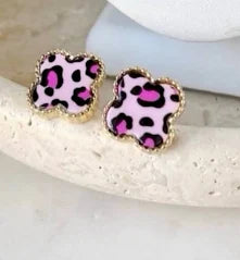 Pink Leopard Lana Earrings